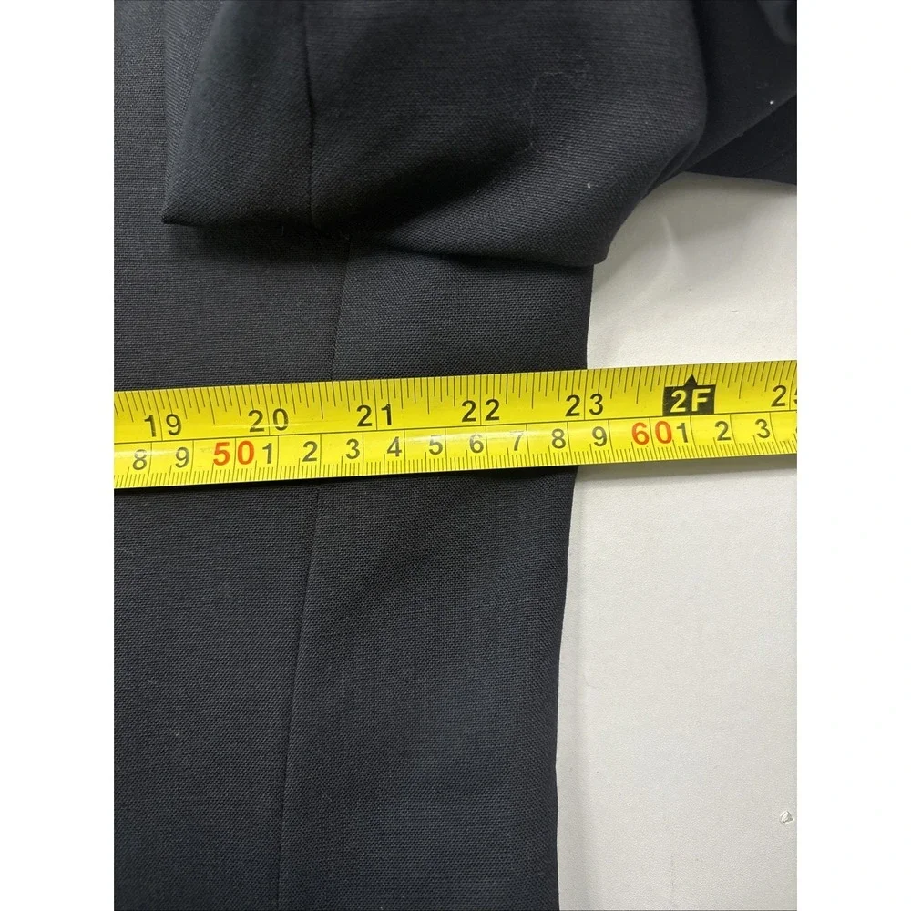 Lands End Blazer Mens 43L (46) Navy Blue‎ Gold 3 Button Wool Sports Coat Jacket